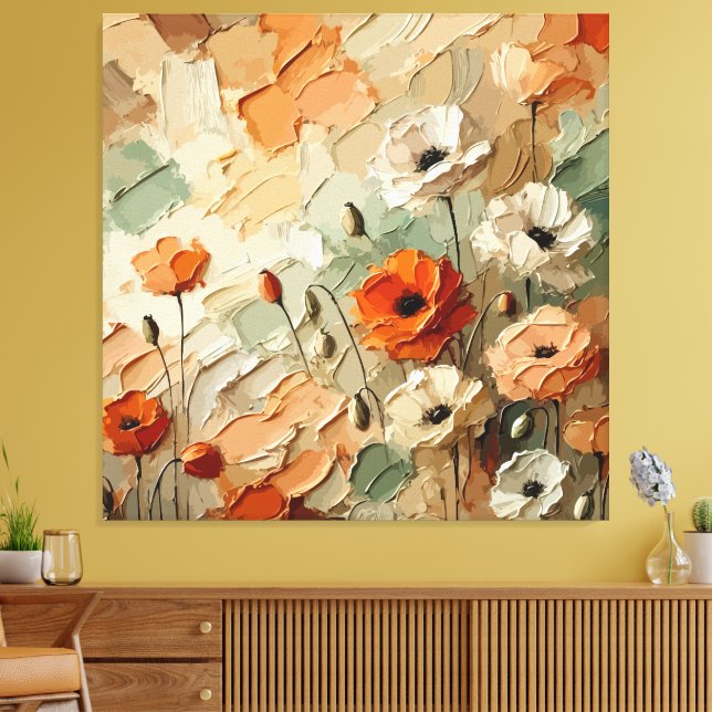 Painterly Bloomscape Canvas Print (Insitu(LivingRoom))