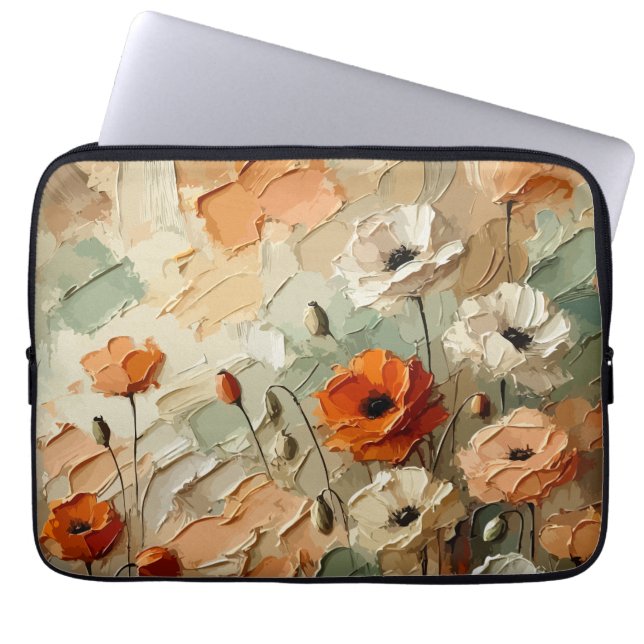 Painterly Bloomscape Laptop Sleeve (Front)