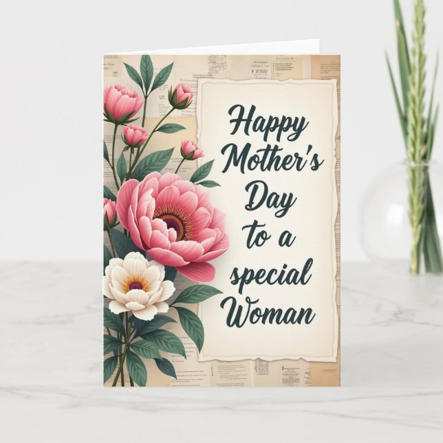 Painterly Blossoms Mothers Day Card (Front)