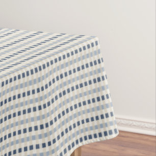 Painterly Coastal Blue Plaid Seamless Pattern Tablecloth