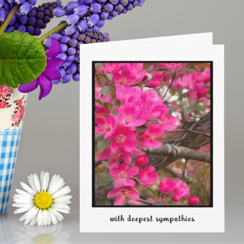 Painterly Crabapple Blossoms Deepest Sympathy Card