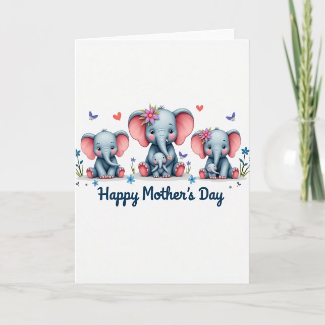 Painterly Elephant Love Card (Front)