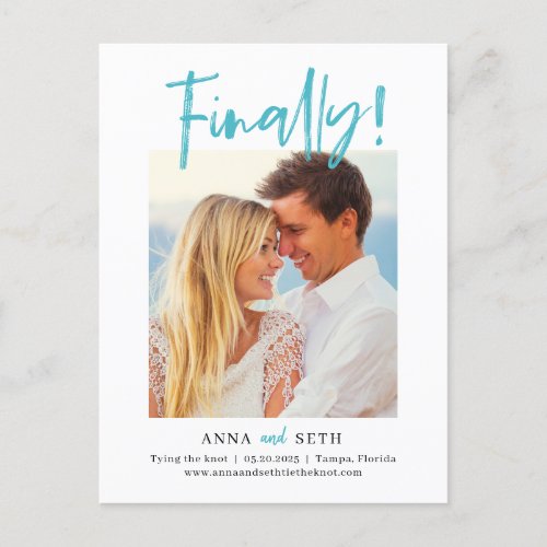 Painterly Finally EDITABLE COLOR Save The Date Postcard