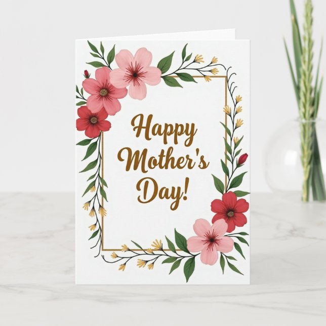 Painterly Floral Mothers Card (Front)