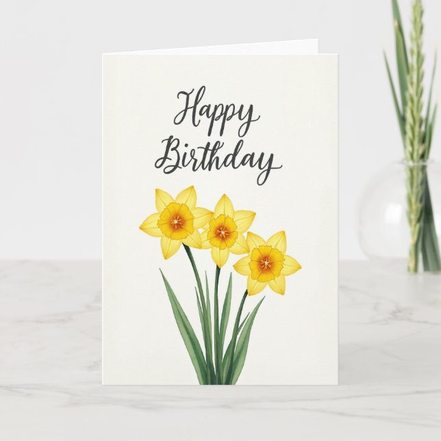 Painterly Flower Birthday Card (Front)