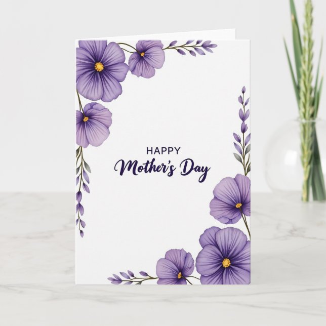 Painterly Flower Mothers Card (Front)