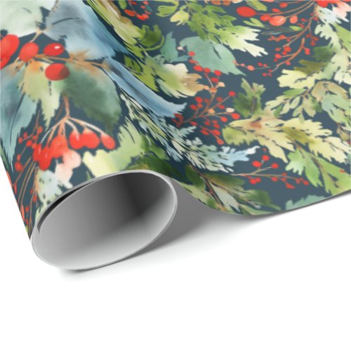 Painterly Gift Wrap  Navy