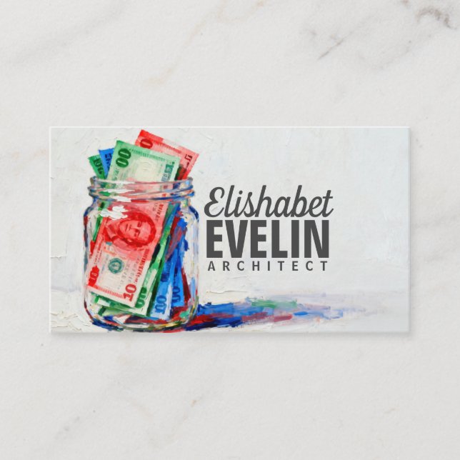 Painterly Glass Jar Filled A87 Business Card (Front)