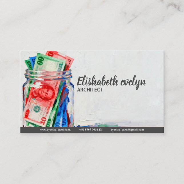 Painterly Glass Jar Filled h290 Business Card (Front)