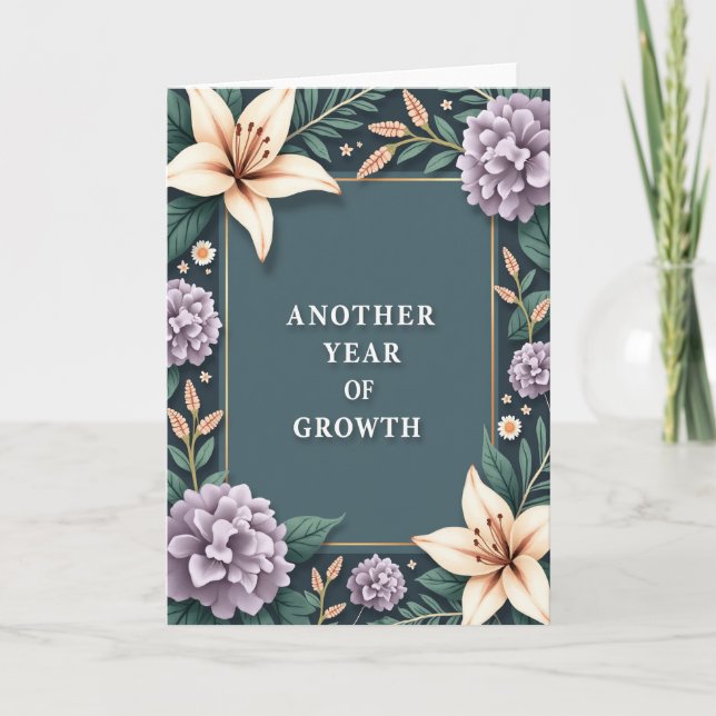 Painterly Growth Birthday Card (Front)