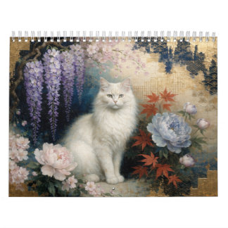 Painterly Hanafuda × Wagara Cat Design Calendar