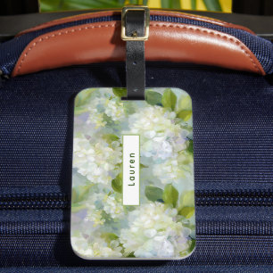 Painterly Hydrangea pattern Luggage Tag