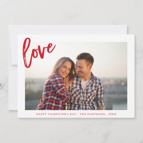 Painterly Love  Valentines Day Photo Card  Red