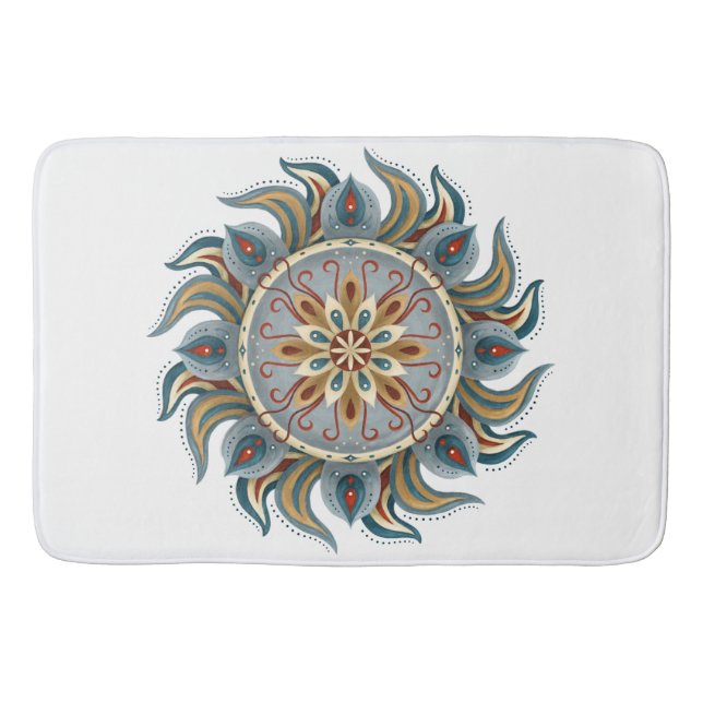 Painterly Mandala Bath Mat (Front)