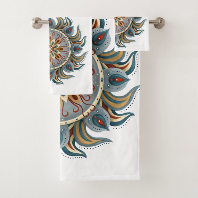 Painterly Mandala Bath Towel Set (Insitu)