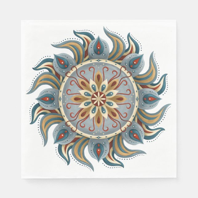 Painterly Mandala Napkins (Front)
