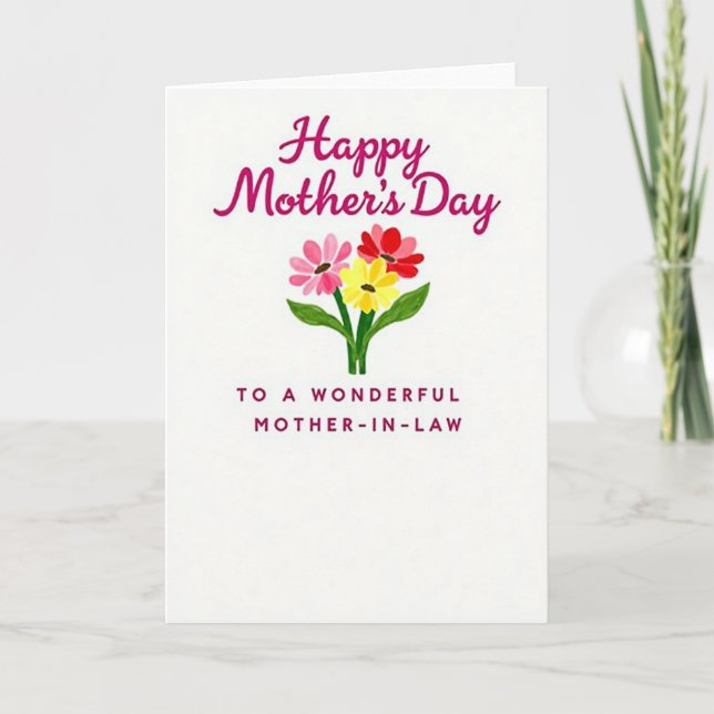 Painterly Mothers Day Blooms Card (Front)