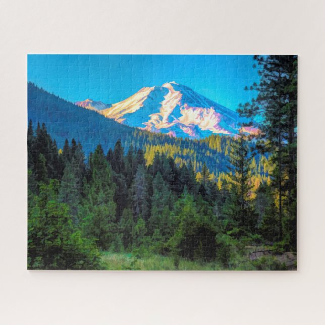 PAINTERLY MOUNT SHASTA JIGSAW PUZZLE (Horizontal)