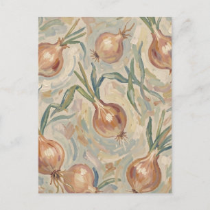 Painterly Onion Pattern Impressionist Art Postcard
