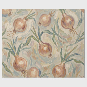 Painterly Onion Pattern Impressionist Art Wrapping Paper