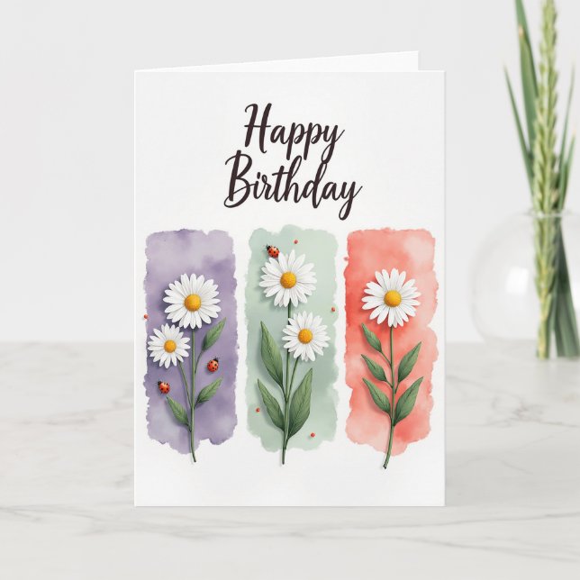 Painterly Panel Birthday Card (Front)