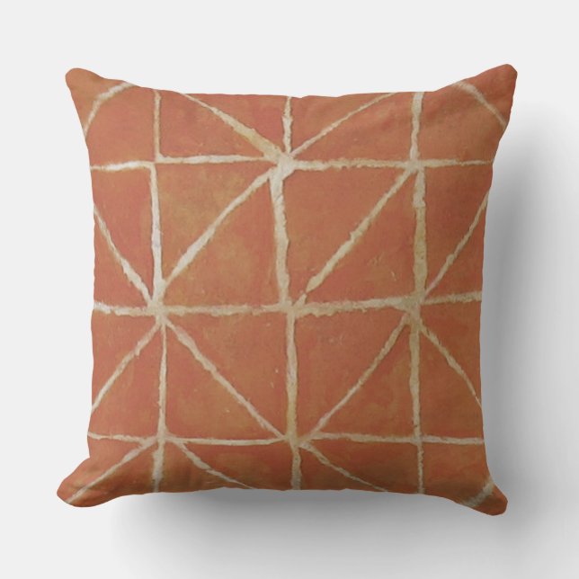 Painterly Pattern Rust Throw Pillow (Front)