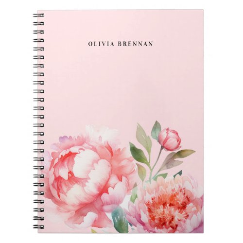 Painterly Peonies Refined floral Blush Design Notebook