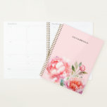 Painterly Peonies Refined floral Blush Design Planner<br><div class="desc">Painterly Peonies Refined floral Blush Design with name</div>
