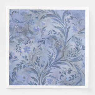 Painterly Periwinkle Smokey Blue Dreamy Hues Paper Dinner Napkins