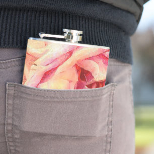 Painterly Pink Roses Flask