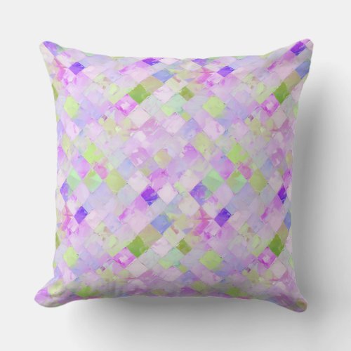 Painterly Plaid 03 Throw Pillow