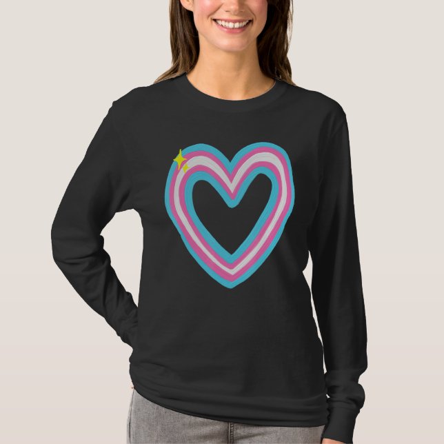 Painterly Pride Transgender Wave Flag Trans Pride  T-Shirt (Front)