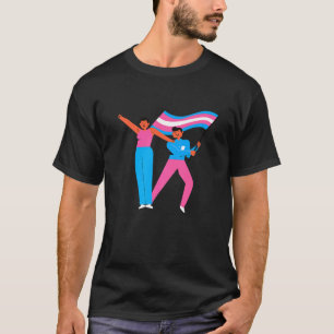 Painterly Pride Transgender Wave Flag Trans Pride T-Shirt