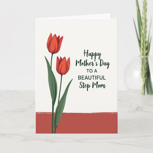 Painterly Red Mothers Day Card (Front)