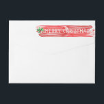 Painterly Red Watercolor Christmas Holly Custom Wrap Around Label<br><div class="desc">Spread some holiday cheer with these wrap around return address labels featuring a red watercolor design and festive green holly.  Add your name and address to customize.  Unique and artsy with a bit of a retro vibe - they're sure to deliver smiles to friends and family.</div>