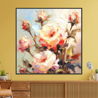 Painterly Rose Bouquet Floral Wall Art