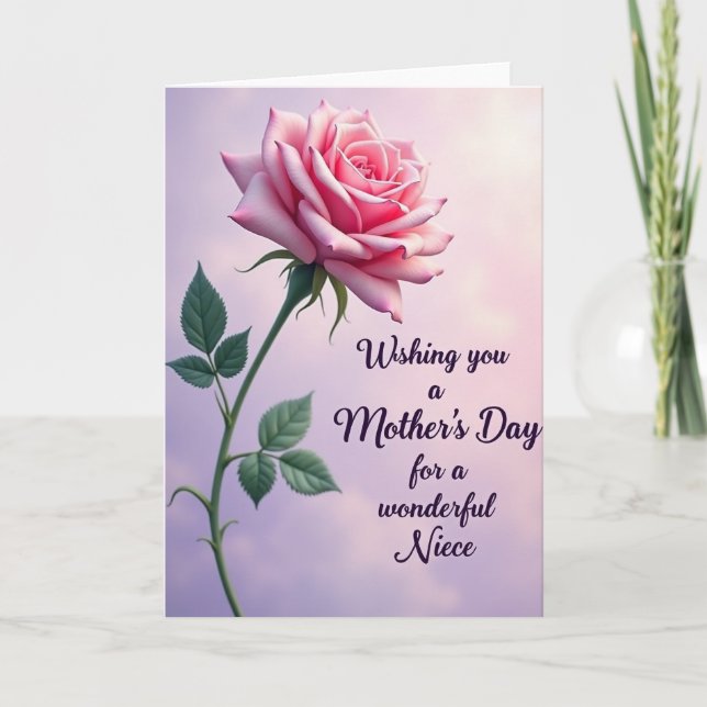 Painterly Rose Mothers Day Card (Front)