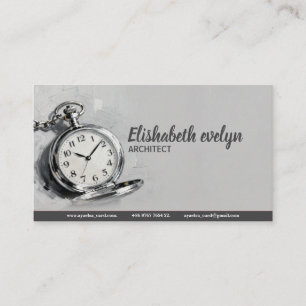 Painterly Silver Pocket Watch gf678 Business Card