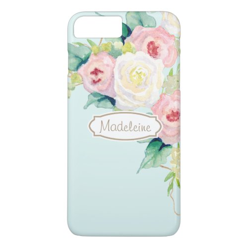 Painterly Simple Modern Watercolor Floral Roses iPhone 8 Plus7 Plus Case