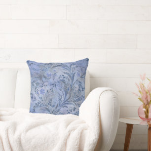 Painterly Smokey Blue Dreamy Hues Throw Pillow