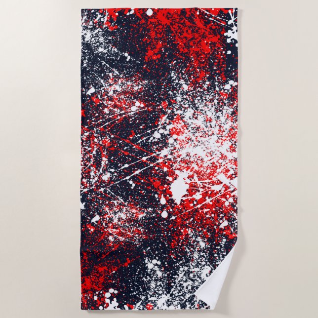 Painterly Splash Decor on a Beach Towel (Front)