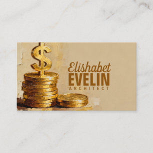 Painterly Stack of Gold Coins G40  Business Card