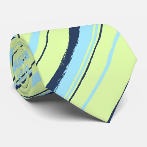 Painterly Striped Lime Two_Sided Wedding Neck Tie