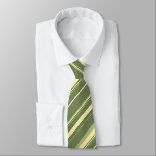 Painterly Striped Olive & Moss Green Two-Sided Neck Tie