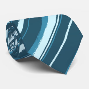 Painterly Striped Tonal Teals Two-Sided Tie