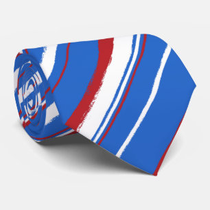 Painterly Striped Two-sided Printed Tie