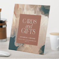 Painterly terracotta teal wedding cards and gifts