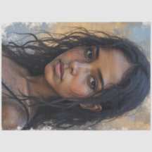 Painterly Woman Decoupage Tissue Paper