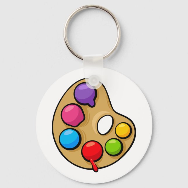 Painters Art Palette Artist Paint Keychain (Front)