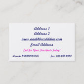 Painter's Business Card (Back)
